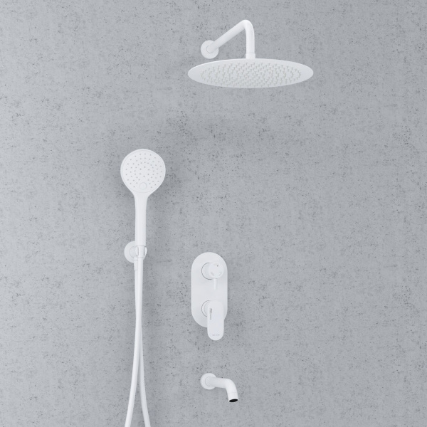 A85161 Встраиваемый комлплект для ванны WasserKRAFT с верхней душевой насадкой, лейкой и изливом