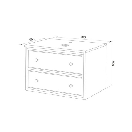 Тумба IDDIS подвесная, со столешницей, 70 см, белый матовый, Torr (TOR70WBi95K)