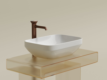 Умывальник чаша накладная прямоугольная Ceramicanova Element 500*359*145мм, белый, CN6055