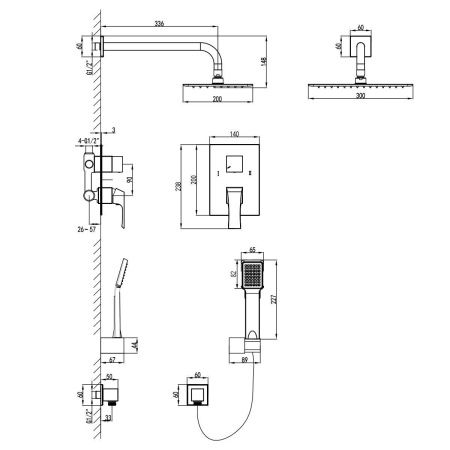 Смеситель Lemark Unit LM4529C для душа, встраиваемый