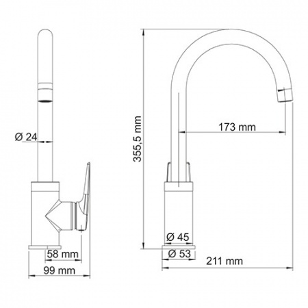 Смеситель для мойки Wasserkraft Lopau 3207