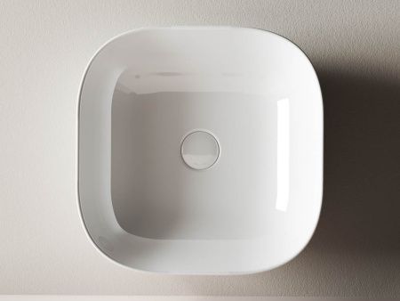 Умывальник чаша накладная квадратная Ceramicanova Element 425*425*145мм, Белый, CN6010