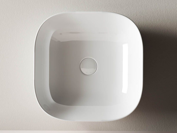 Умывальник чаша накладная квадратная Ceramicanova Element 425*425*145мм, Белый, CN6010