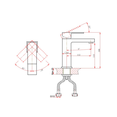 Смеситель для раковины D&K Bayern.Liszt DA1512105, черный