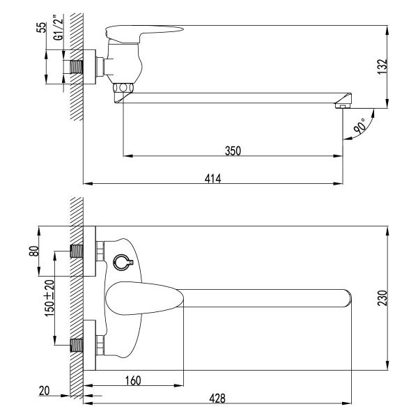 Смеситель Lemark Status LM4417C универсальный