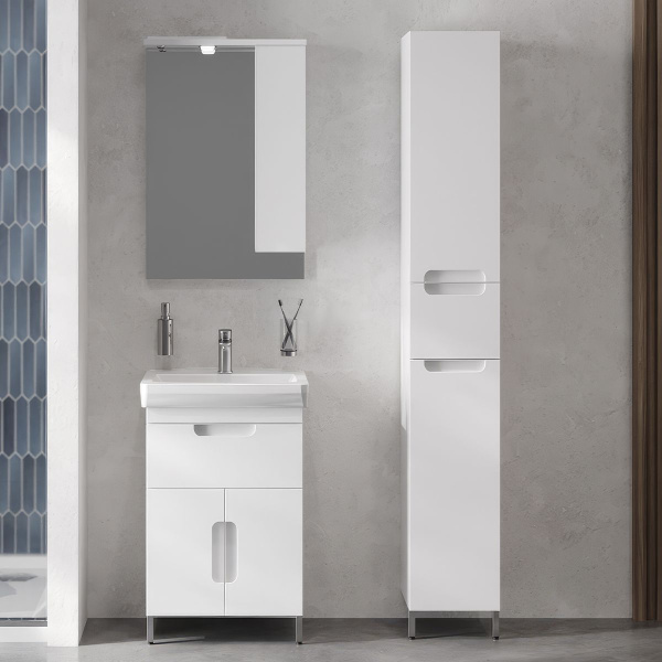 Тумба под умывальник Belux Мадейра напольная 55-01, Белый глянцевый