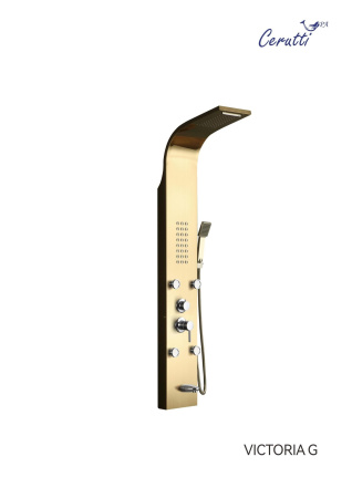 Панель VICTORIA G душевая из нержавеющей стали с форсунками Ceruttispa CT9978, цвет золото