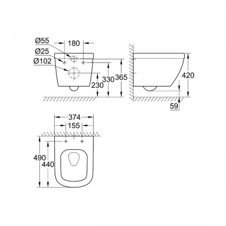 Чаша подвесного унитаза Grohe Euro 39206000