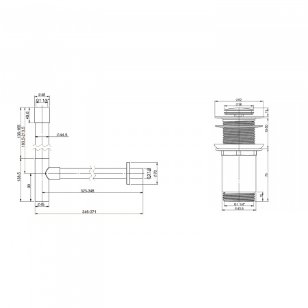 Набор 2 в 1 Wellsee Drainage System 182114002, сифон для раковины, донный клапан, хром