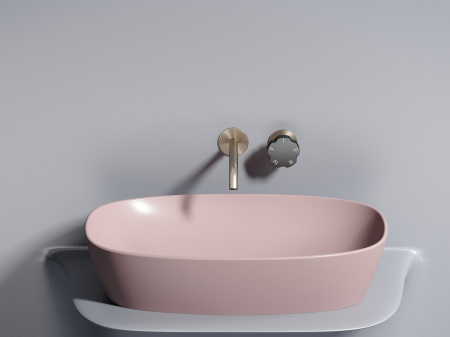 Умывальник чаша накладная овальная Ceramicanova Element 600*380*138мм, Розовый матовый, CN6049MP