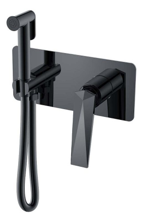 Гигиенический душ со смесителем Boheme Venturo 377-SGM Оружейная сталь глянцевая