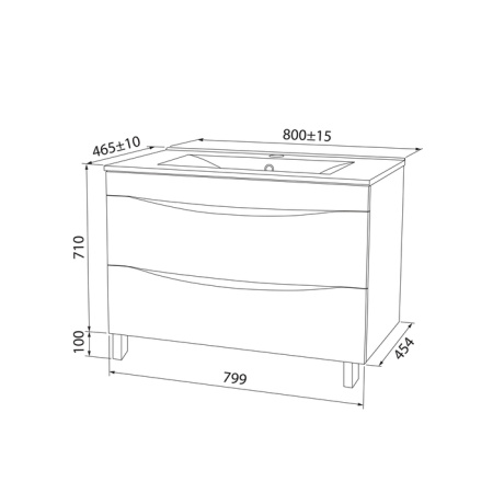 Тумба с раковиной Iddis  Cloud белая,  80 см (CLO80WFi95K)