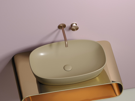 Умывальник чаша накладная овальная Ceramicanova Element 600*380*138мм, Капучино матовый, CN6049MC