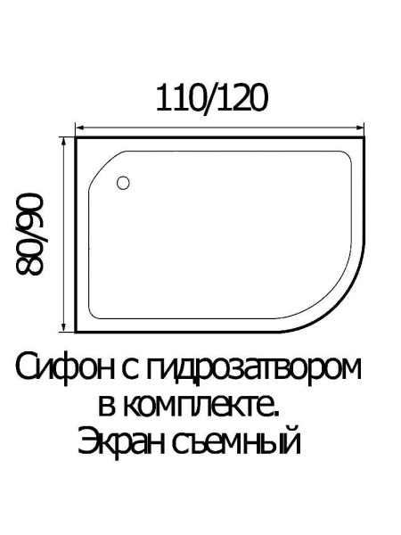 Душевой поддон Wemor WEMOR 110/80/24 L