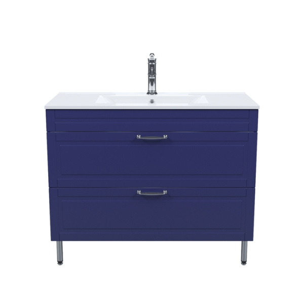 Тумба IDDIS с умывальником, напольная, 100 см, синий, Oxford (OXF10N1i95K)