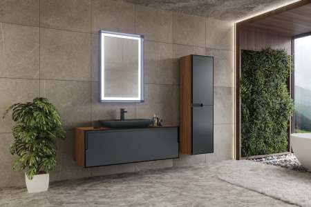 Тумба с раковиной ORKA Craft 120 подвесная, орех/антрацит