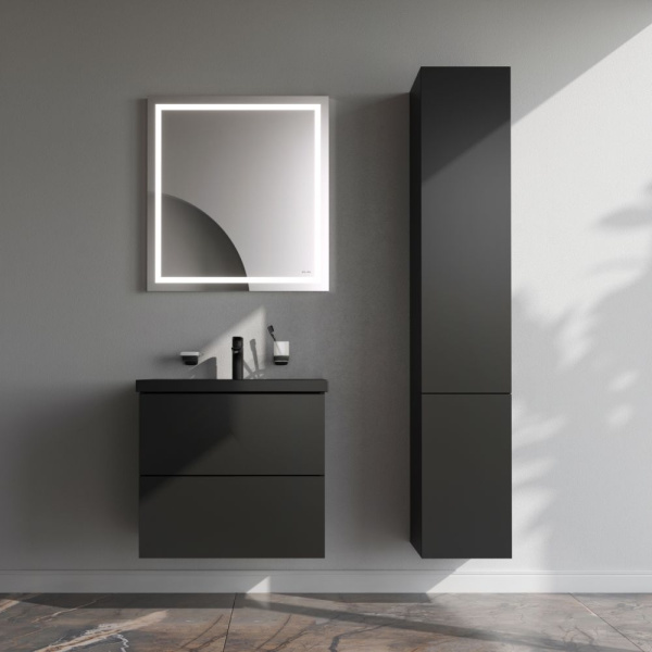 M90FHX06022BM Gem База под раковину AM.PM, подвесная, 60 см, 2 ящика push-to-open, черный матовый