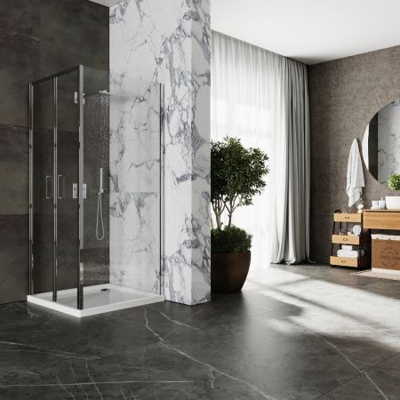 Душевой уголок Roxen Lima 55070-90 (90х90) стекла прозрачные/профиль хром