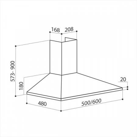 Кухонная вытяжка Lex Basic 600 Inox CHTI000301