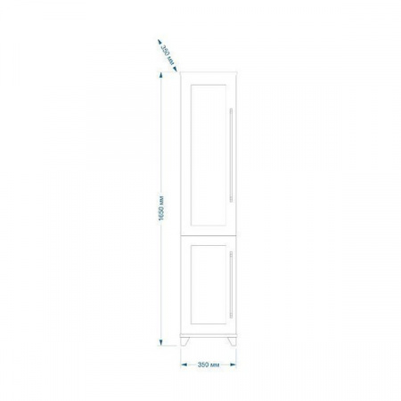 Шкаф-пенал Misty Марта 35 R голубой матовый