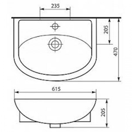 Тумба под умывальник Misty Уют 60 с 3-мя ящ. с умывальинком Rosa Уют 60