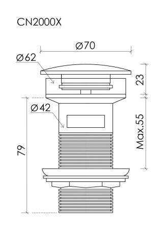 Донный клапан Ceramicanova, Черный матовый, CN2000MBx