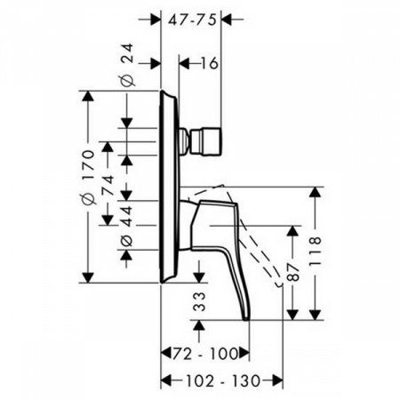 Смеситель для ванны с душем Hansgrohe Metris Classic 31485000