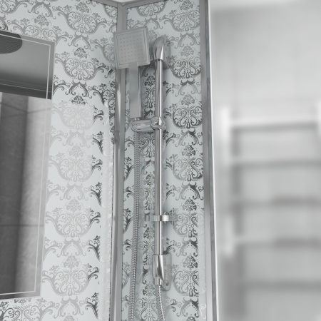 Душевая кабина Niagara Luxe NG-7711WL (90x120х215) низкий поддон(15см),дверь раздвижная,стенки серебро,6 мест