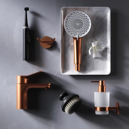 F85A02144 X-Joy Смеситель для умывальника AM.PM излив 100 мм, роз. золото