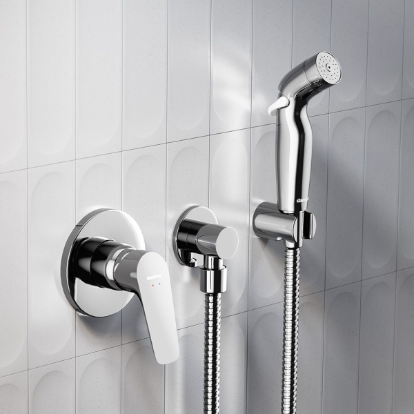 777510001 Jupiter Смеситель Damixa монтируемый в стену с гигиеническим душем, хром
