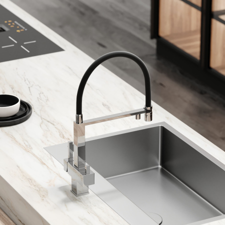 Смеситель для кухни SANCOS Moro с гибким изливом и возможностью подключения фильтра для воды, цвет хром, арт. SC4006CH