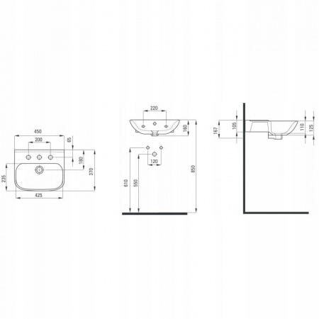 Умывальник Deante Avis CDA 6U4W