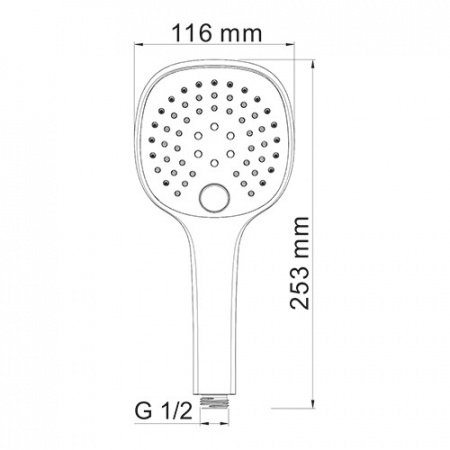 Душевая лейка Wasserkraft A050 3-функциональная