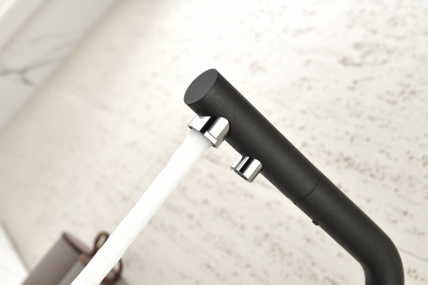 Смеситель для кухни Paulmark SERPENTINE Se213222-418, черный металлик