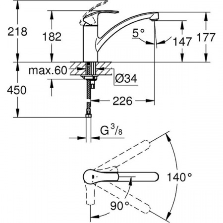 Смеситель для мойки Grohe Eurosmart 30260002