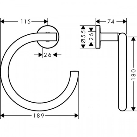 Держатель для полотенца Hansgrohe Logis Universal 41724000