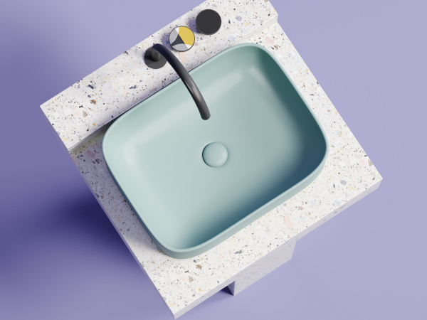 Умывальник чаша накладная прямоугольная Ceramicanova Element 505*380*150мм, зеленый матовый, CN6052MLG