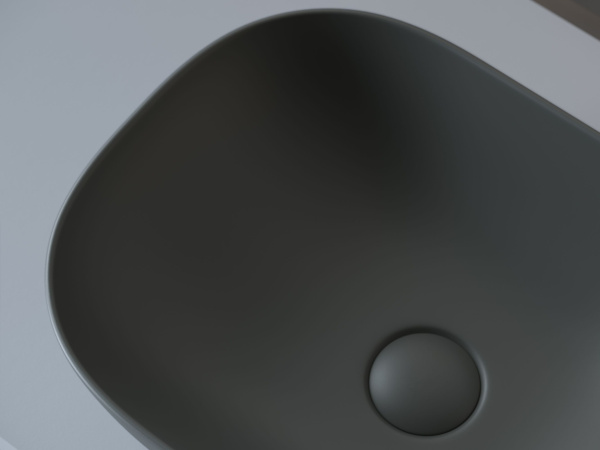 Умывальник чаша накладная прямоугольная Ceramicanova Element 455*325*135мм, Темный антрацит матовый, CN6009MDH