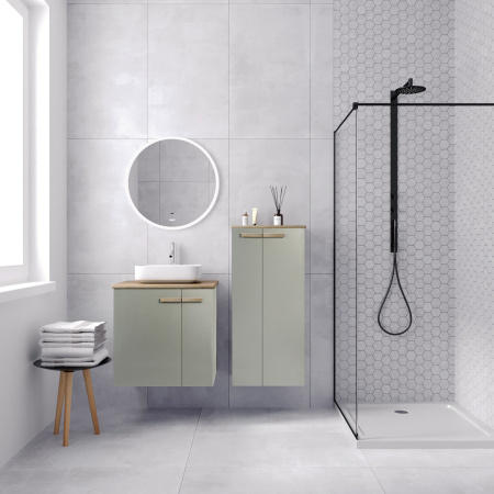 Тумба VIANT "Мюнхен" 2 ств со столешницей L70 подвесная хаки 510х680х646 (VMUN70NH-T2STP)