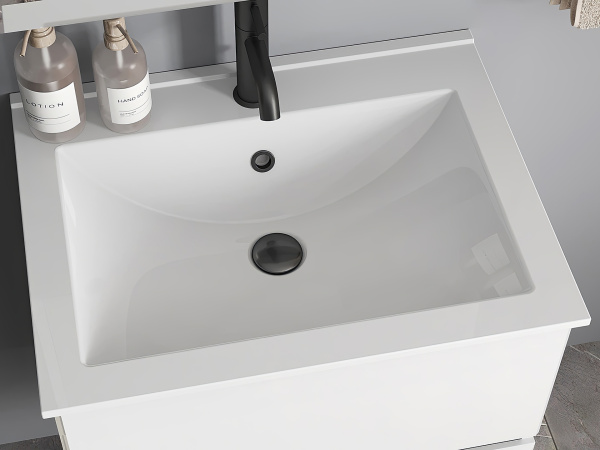 Тумба под умывальник Belux подвесная Тоскана 50-02, белый глянцевый