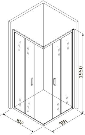 Душевой уголок Roxen Caspia 55060-90 (90х90) стекла прозрачные/профиль хром