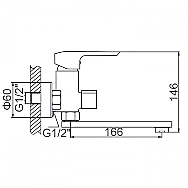 Смеситель для ванны Ledeme H58 L3158