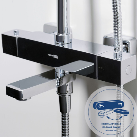 Душевой комплект с термостатическим смесителем WasserKRAFT  SK19901CH