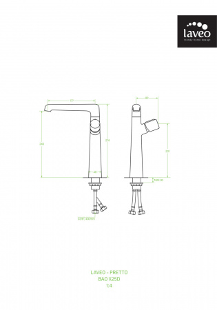 Смеситель для раковины Laveo Pretto BAO_725D черный