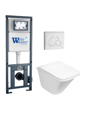 Комплект инсталляции с унитазом Weltwasser MARBERG 410 + ROTBACH 004 GL-WT + MAR 410 RD GL-WT