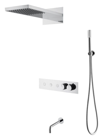 Встроенная душевая система Boheme Fusion с термостатом CHROME с изливом, 131-2-CR