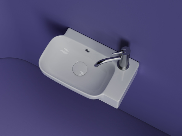 Рукомойник подвесной прямоугольный Ceramicanova Element 403*249*140, с отверстием под смеситель, белый, CN6074L