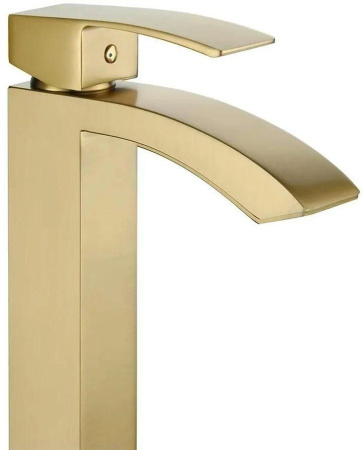 Смеситель для раковины Высокий Grocenberg GB3007 Золото матовый
