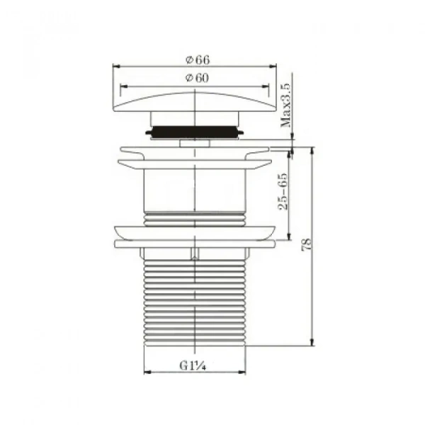 Донный клапан Felice V-5 CROMO