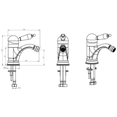 Смеситель для биде Boheme Brillante Ripresa 346 Хром